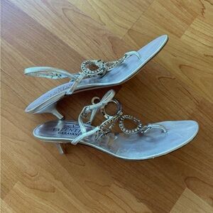 Valentino Garavani Silver Kitten Heels